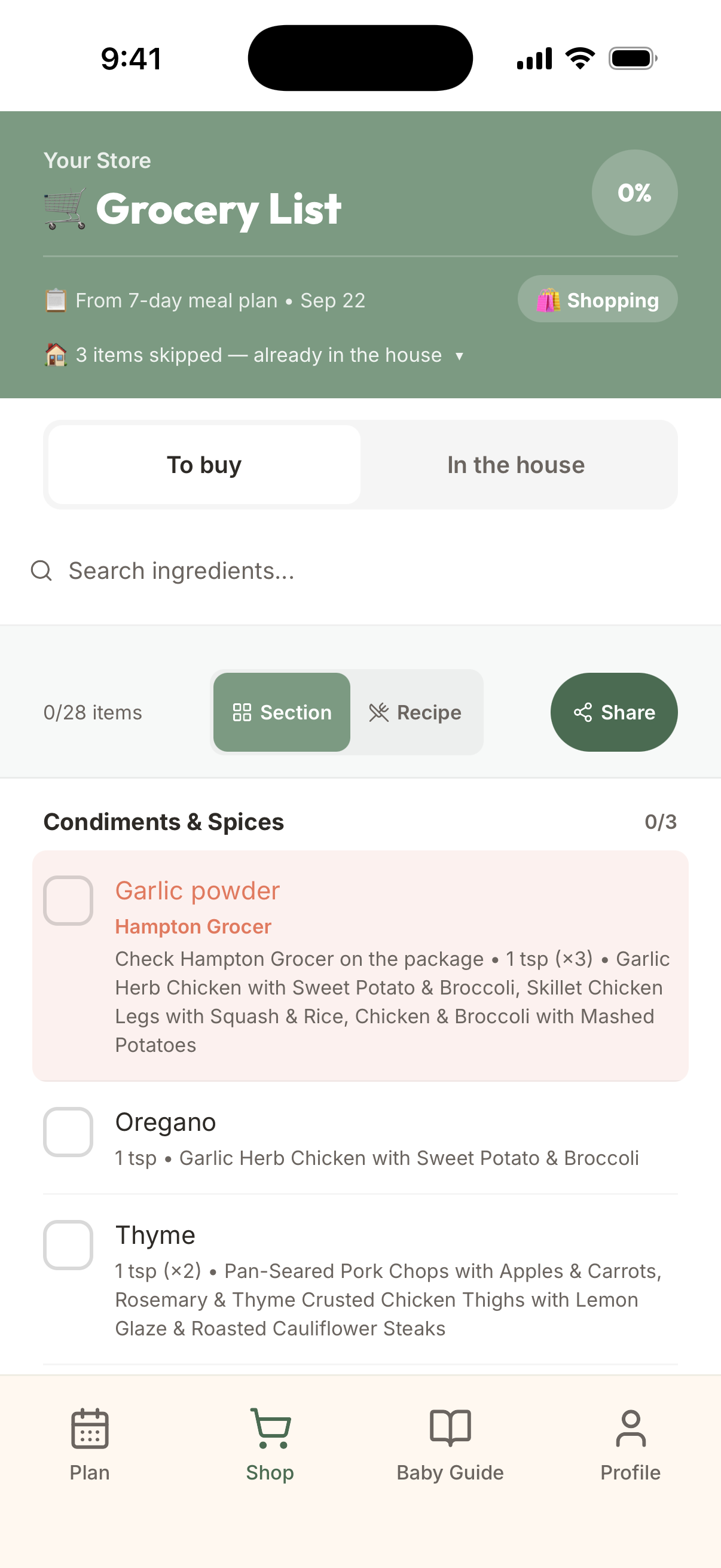 A shop row flagged because an FDA recall matches that ingredient