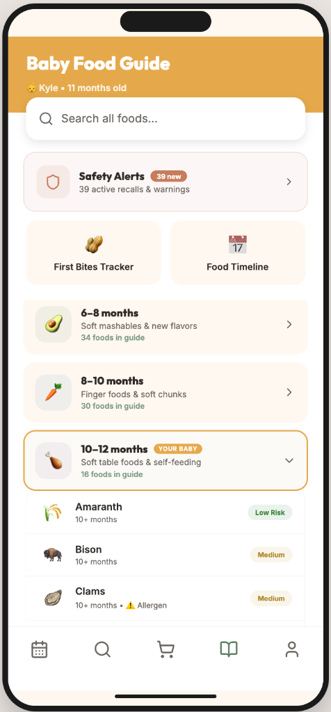 NourishNest allergen warning on recipe